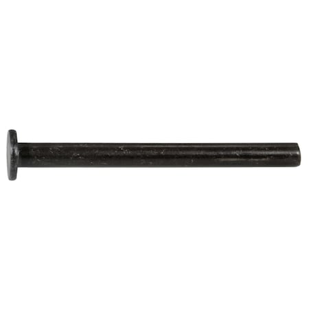 Midwest Fastener Solid Rivet, Flat Head, 1/4 in Dia., 2-3/4 in L, Steel Body, 6 PK 930673